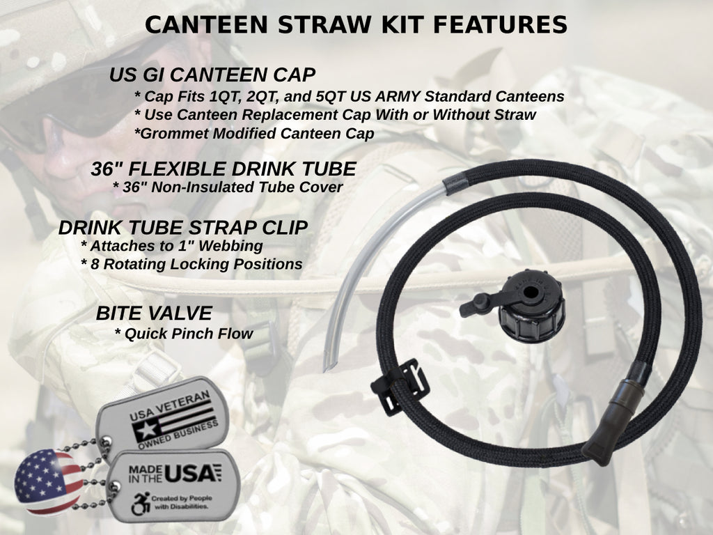 USGI Military 1 Quart Canteen Straw Kit